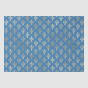 Lux Gold Fleur de Lis and French Blue Tissue Paper