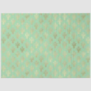 Lux Gold Fleur de Lis and Green Ash Tissue Paper