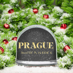 Lux Gold Prague Latitude & Longitude  Snowglobe