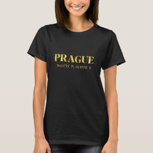Lux Gold Prague Latitude & Longitude T-Shirt
