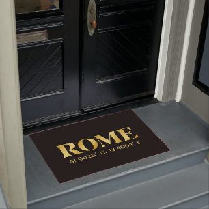Lux Gold Rome Latitude & Longitude  Doormat