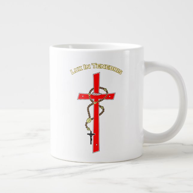 Lux in Tenebris -02 Large Coffee Mug (Right)