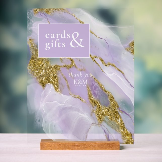 Lux Ink Lavender Abstract ID990 Acrylic Sign (Neutral)