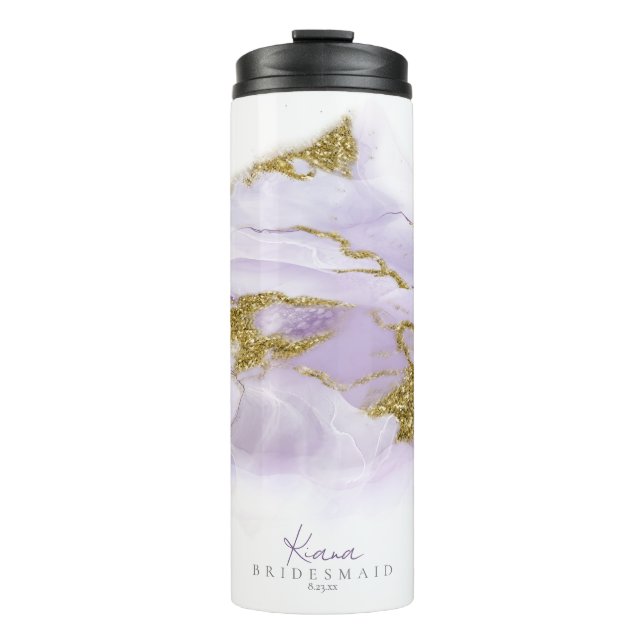 Lux Ink Lavender Abstract ID990 Thermal Tumbler (Front)