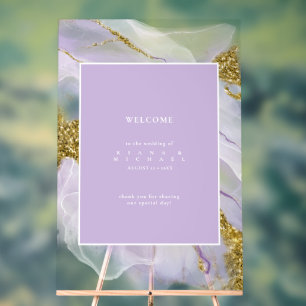 Lux Ink Lavender Abstract Welcome ID990 Acrylic Sign
