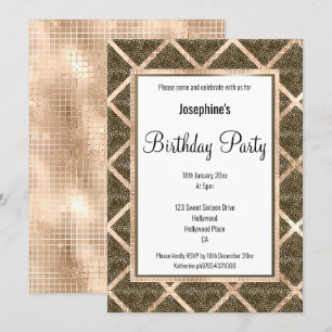 LUX LEOPARD CHAMPAGNE ANNIVERSAIRE INVITATION