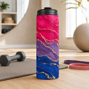 Lux Marble Bisexual Pride Colours Thermal Tumbler
