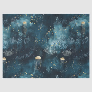 Lux Ocean Jellyfish & Coral Gold Pattern (1) Tissue Paper