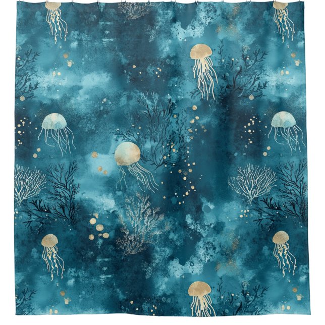Lux Ocean Jellyfish & Coral Gold Pattern (3) (Front)
