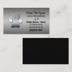Lux Paw Print Dog Pet Grooming Service Business Card