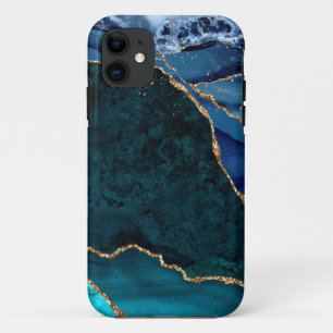 Lux Peacock Agate & Gold  iPhone 11 Case