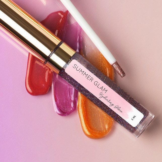 Lux Stroke Lip Gloss Étiquette blanc cosmétique (Créateur téléchargé)