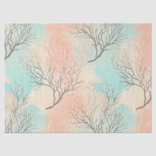 Lux Watercolor Coastal Coral & Ocean Waves (2) Tissue Paper