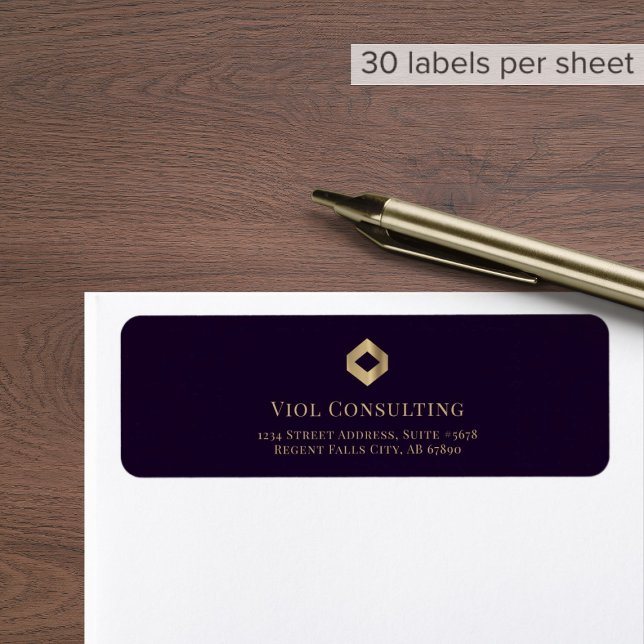 Luxe Adresse de retour Étiquettes Gold Diamond Log (Créateur téléchargé)