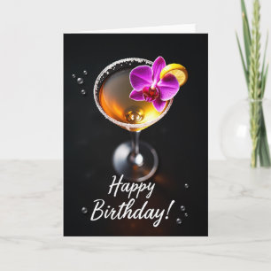Luxe Amber Glass Birthday Card