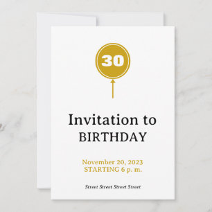 Luxe Balloon Birthday Invite