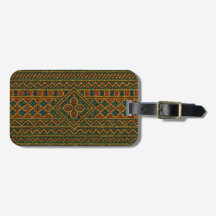 Luxe Beaded Kente African Luggage Tags 