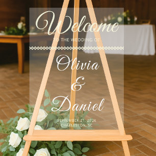 Luxe Beige Script Name Welcome