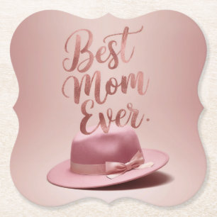 Luxe Best Mom Ever Rose Gold Coaster