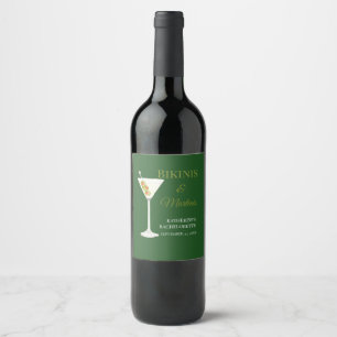 Luxe Bikinis & Martini bachelorette weekend Party Wine Label