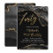 Luxe Black Agate Marble Gold Glitter 40th Birthday