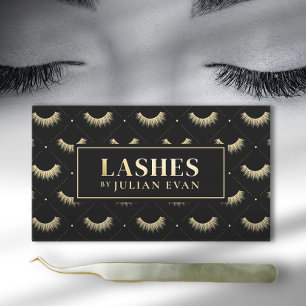 Luxe Black and Gold Lash Carte de visite Styliste