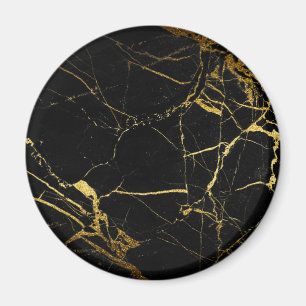 Luxe Black and Gold Marble Texture Magnet