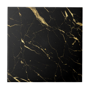 Luxe Black and Gold Marble Tile