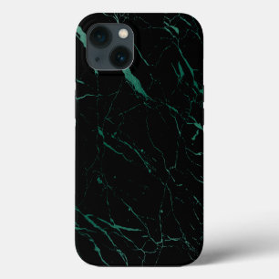 Luxe Black and Green Marble iPhone 13 Case