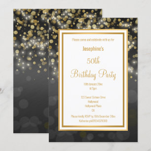 LUXE BLACK GOLD BIRTHDAY INVITATION