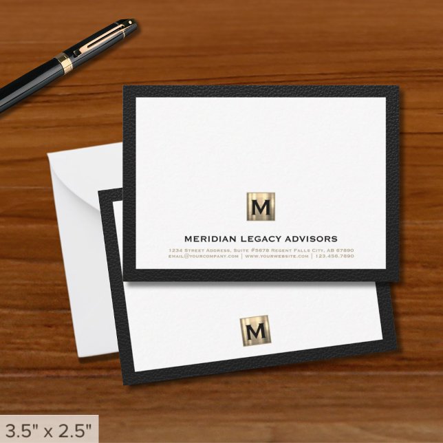 Luxe Black Gold Law Firm Note Card (Creator Uploaded)