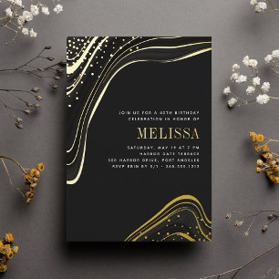 Luxe Black & Gold Liquid Marble Birthday Party