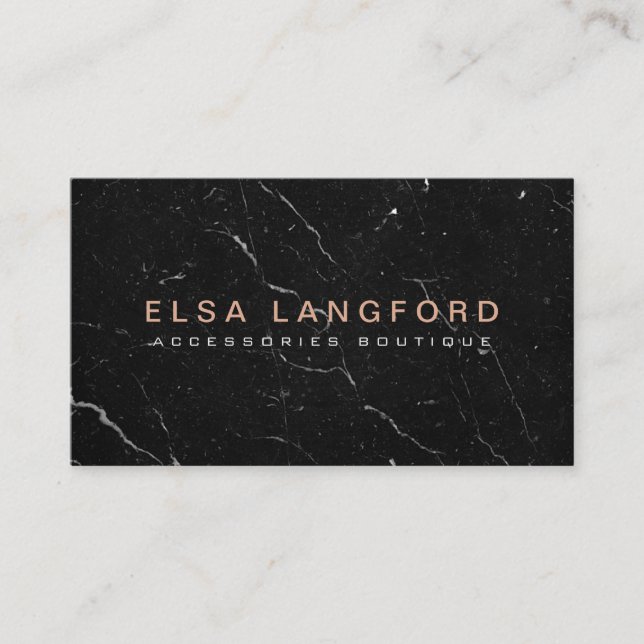 Luxe Black Marble I Boutique, Fashion, Jewellery Business Card (Front)