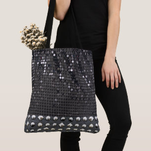 LUXE Black Sparkly Tote Bag