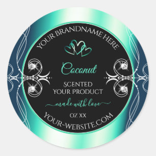 Luxe Black Turquoise Produit Étiquettes Diamants C