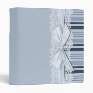Luxe Blanc Ruban bleu Classeur en dentelle