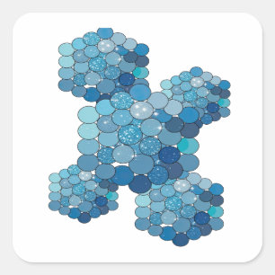 Luxe Blue BALLS Square Sticker
