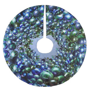 Luxe Blue Green Christmas Tree Skirt
