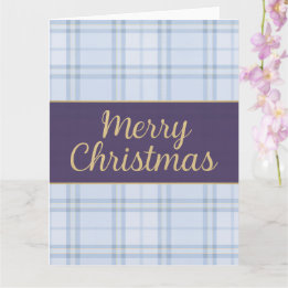 Luxe Blue Plaid “Merry Christmas Card
