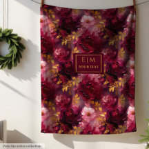 Luxe Blush Burgundy Gold Personalized Boho Floral