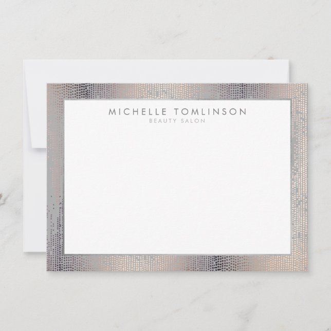 Luxe Blush Confetti Pluie Motif gris Carte pour no (Devant)