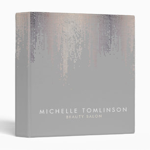 Luxe Blush Confetti Rain Pattern Grey Binder