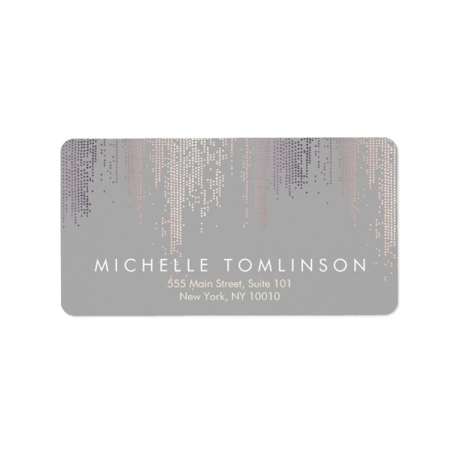 Luxe Blush Confetti Rain Pattern Grey Label (Front)