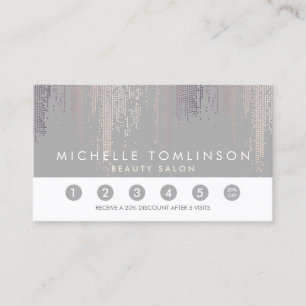 Luxe Blush Confetti Rain Pattern Grey Loyalty Card