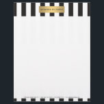 Luxe Bold Black and White Stripes with Gold Bar Letterhead<br><div class="desc">Coordinates with the Luxe Bold Black and White Stripes with Gold Bar Business Card Template by 1201AM. Elegantly chic personalized letterhead feature alternating black and white stripes with a faux metallic gold nameplate for your name an info for an on-trend,  luxe aesthetic. © 1201AM CREATIVE</div>