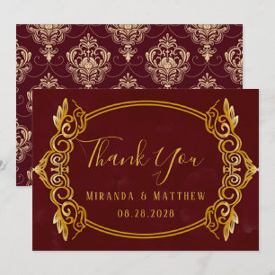 Luxe Bourgogne et Gold Royal Merci Cartes
