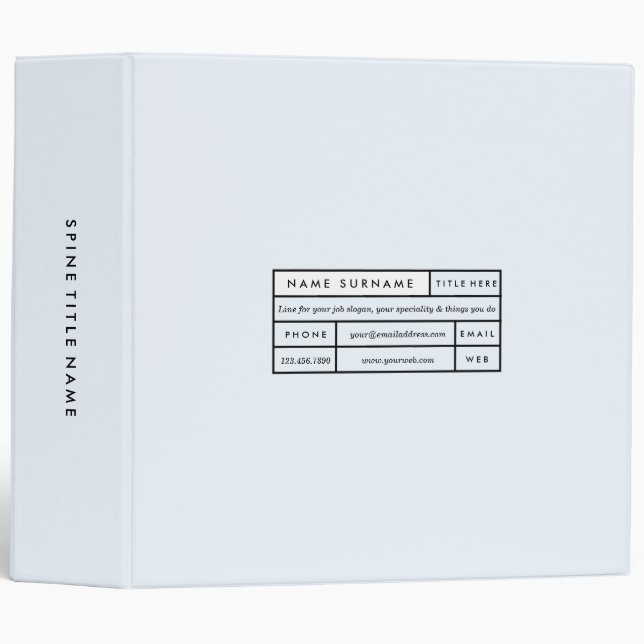 Luxe Chic Trendy Modern Minimalist Alice Blue 2" Binder (Front/Spine)