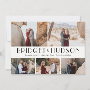 Luxe Collage Editable Colour Save The Date Card