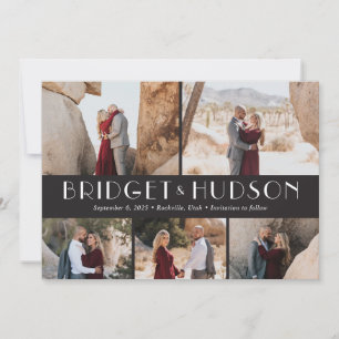 Luxe Collage Editable Colour Save The Date Card