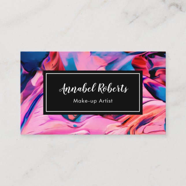 Luxe colorful Paint Swirl business card (Front)